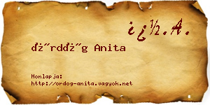 Ördög Anita névjegykártya