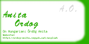 anita ordog business card