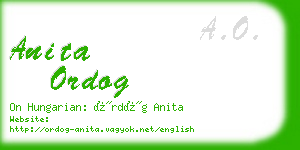 anita ordog business card